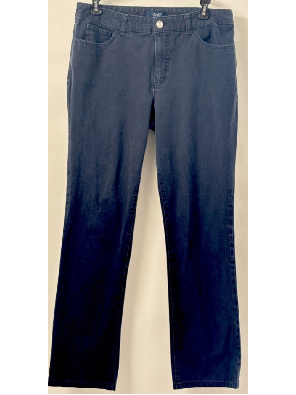 Chaps EST 1978 Womens Stretch Straight Leg Pants Size 8 Blue Workwear Casual